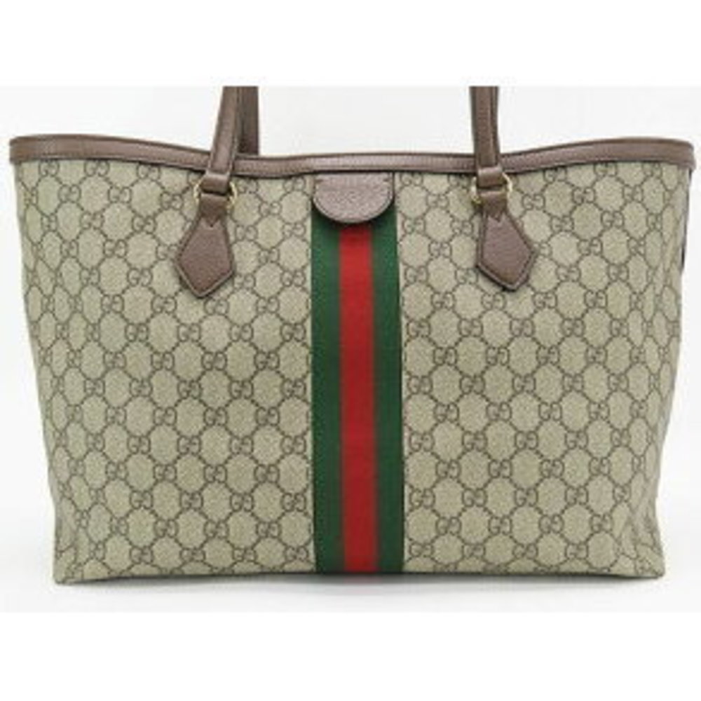 Gucci Ophidia Tote Bag GG Supreme Sherry Shoulder Bag Beige Black - Picture 2 of 9